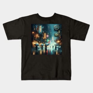 Neon Rain: Timekeeper's Alley Kids T-Shirt